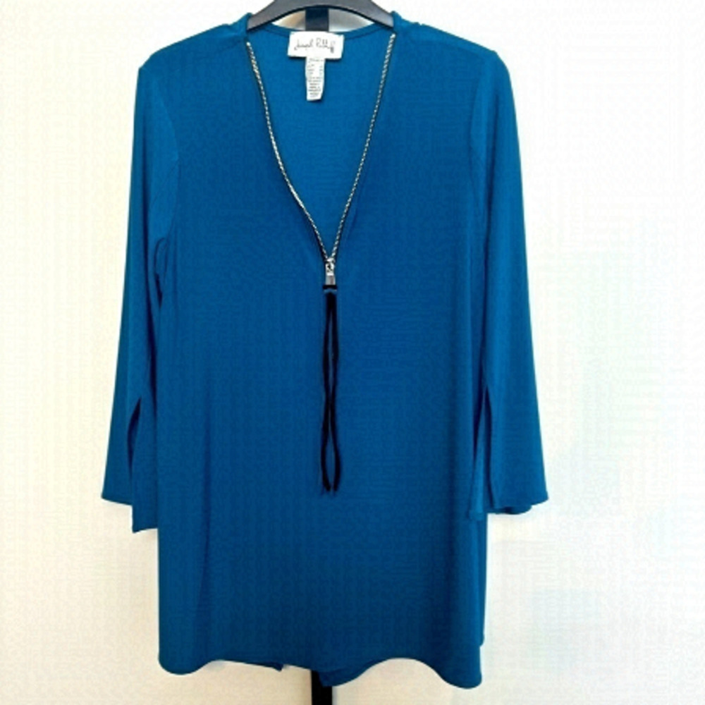 𝅺nwot Joseph Ribkoff dark teal 3/4 sleeve shirt, size 10